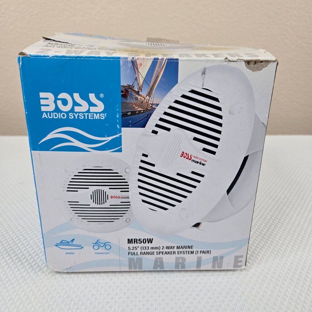 Boss Marine MR50W 5.25" 2-Way Marine Speaker System 150W 1 Pair White
